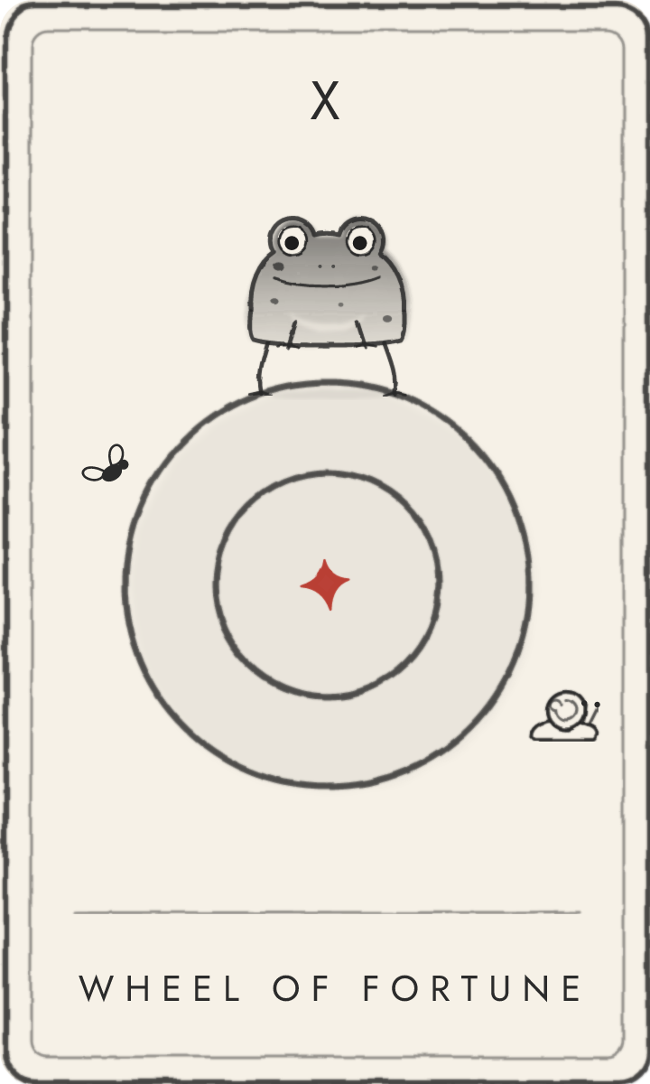 Wheel of Fortune - tarot card drawn by the frog